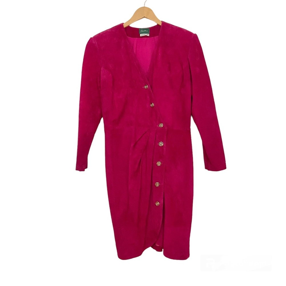 Vintage Pink Suede Leather Dress